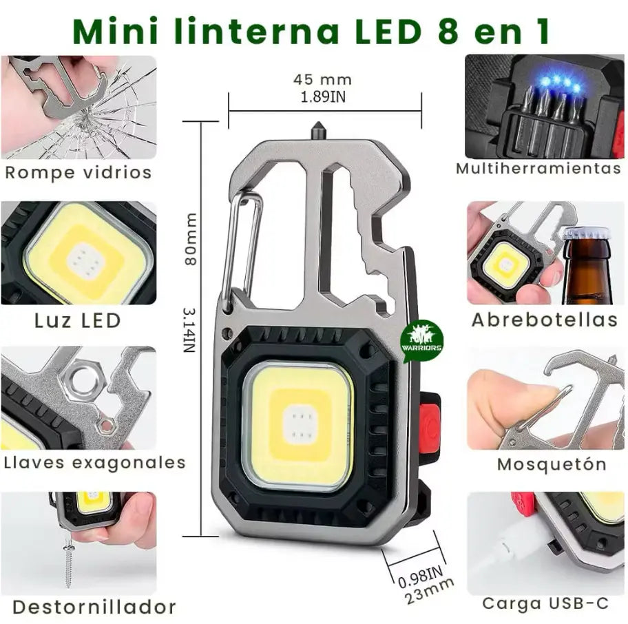 Mini linterna 7 en 1