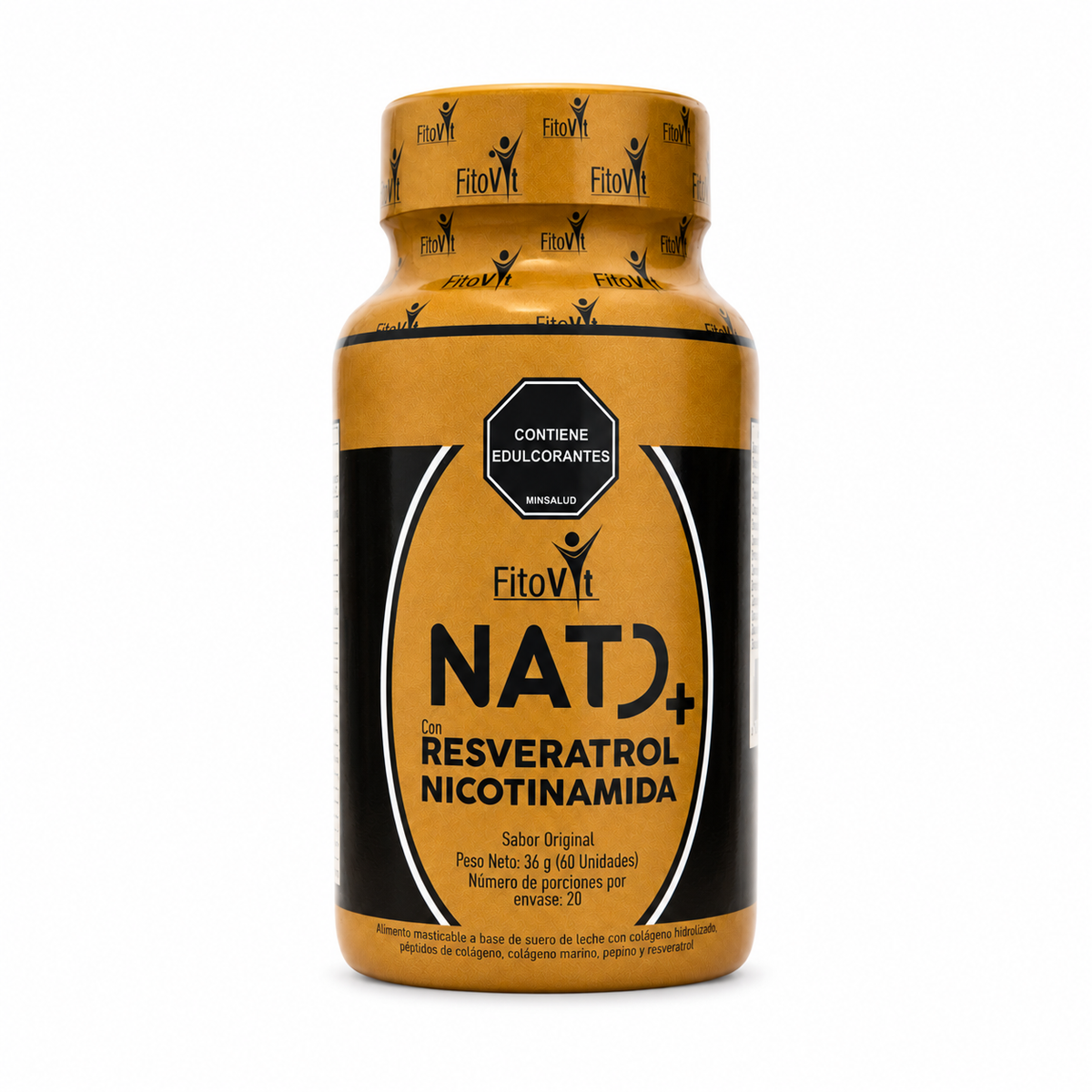 NAD + Resveratrol+Nicotinamida+ Colágenos Bovino y Marino. Invima