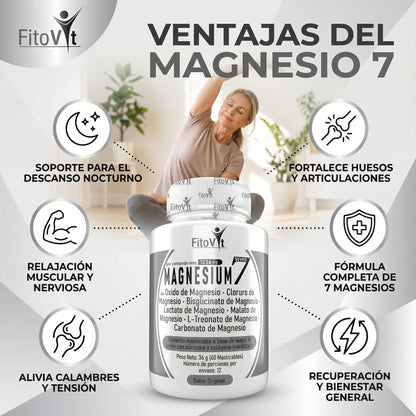7 Tipos De Magnesio + Colágeno Hidrolizado + Cúrcuma  x 60 Tabletas Masticables. Invima