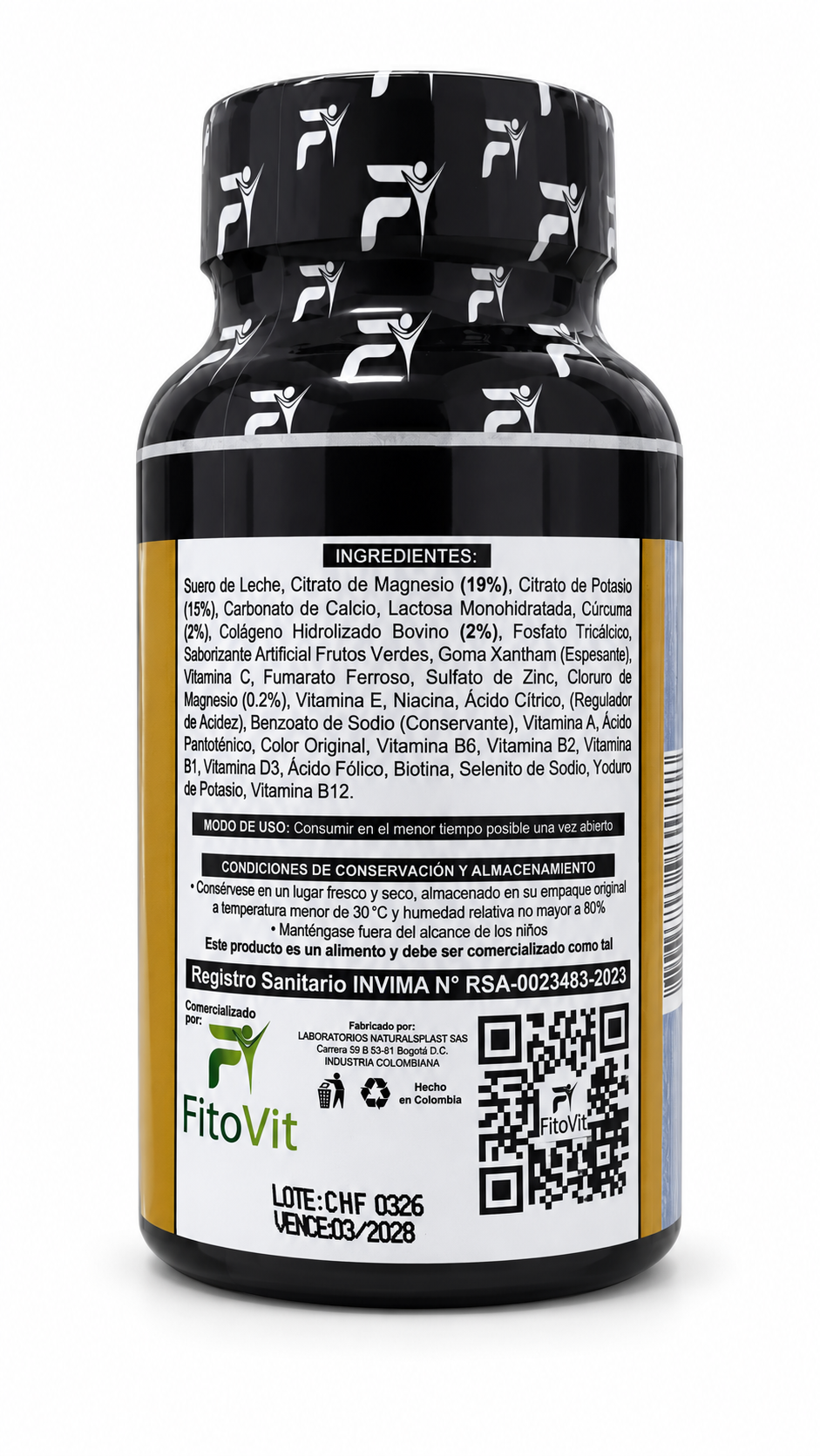 Citratos Fitovit x60 Tabletas Masticables – Citrato de Potasio, Citrato y Cloruro de Magnesio con Colágeno Hidrolizado