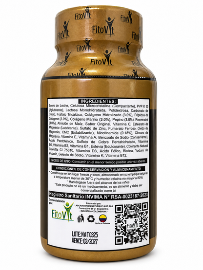 NAD + Resveratrol+Nicotinamida+ Colágenos Bovino y Marino. Invima