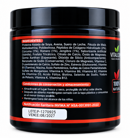 OSSTEOS-D – Alimento en Polvo con Colágeno Hidrolizado, Cúrcuma, Calcio y Zinc. Invima