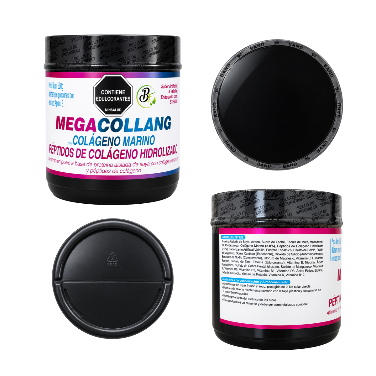 MegaCollang x500 g – Alimento en polvo con colágeno marino y péptidos de colágeno hidrolizado.Invima