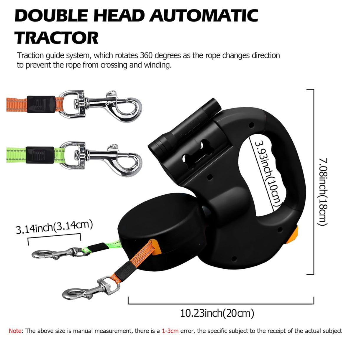 Correa Dual Retractil Extensible Mascota