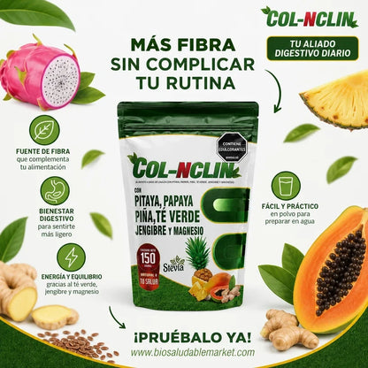 COL-NCLIN – Alimento en Polvo con Pitaya, Papaya, Piña, Té Verde, Jengibre y Magnesio.Invima