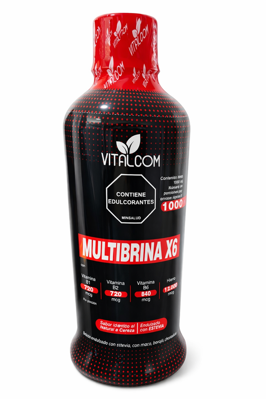 MULTIBRINA X6 – Suplemento Multivitamínico Líquido con Vitaminas B, Hierro, Maca, Borojó y Chontaduro. INVIMA