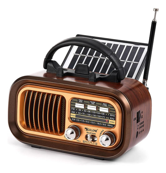Radio Bluetooth Mini Vintage Panel Solar