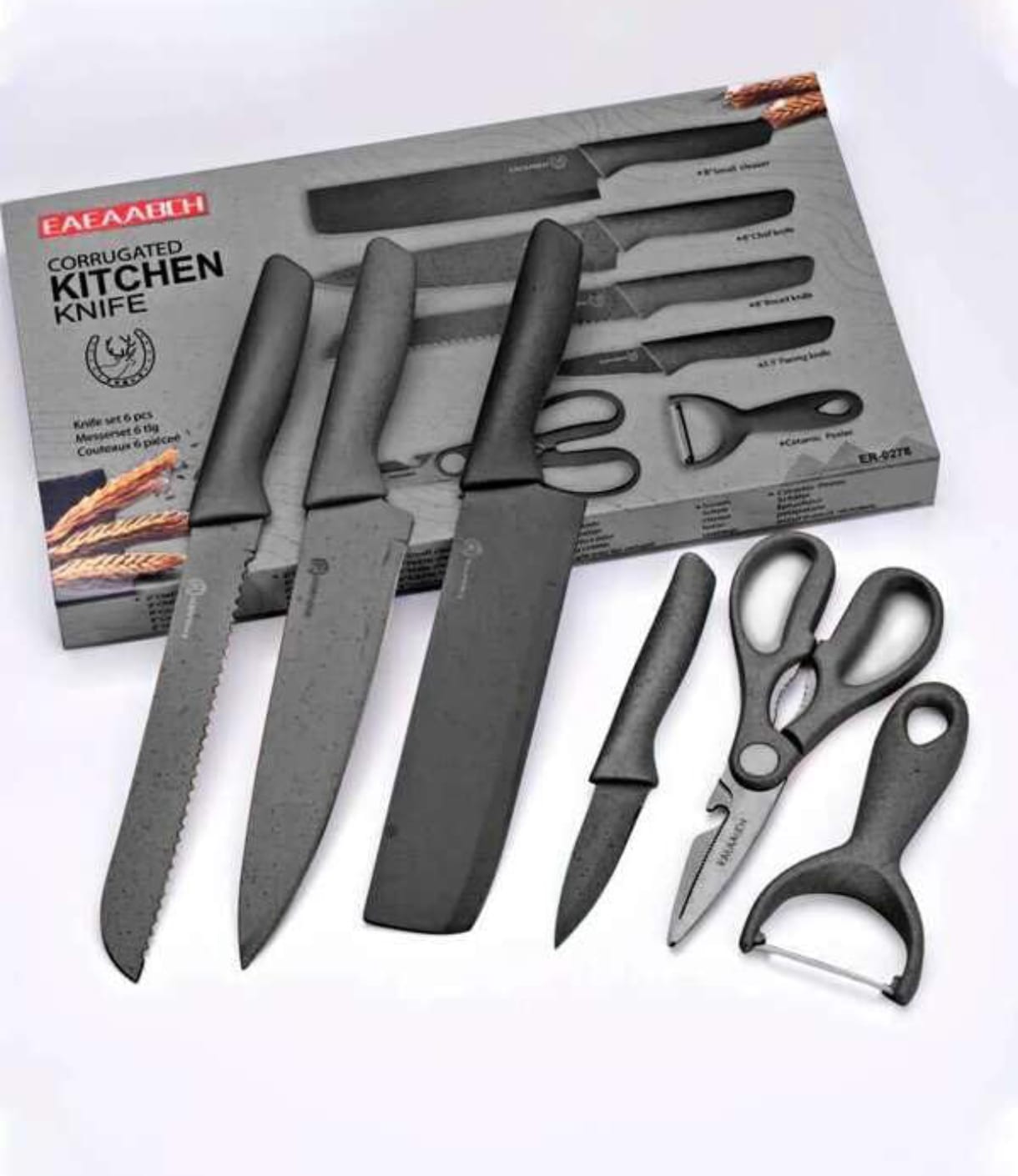 Juego De Cuchillos De 6 Piezas Negros