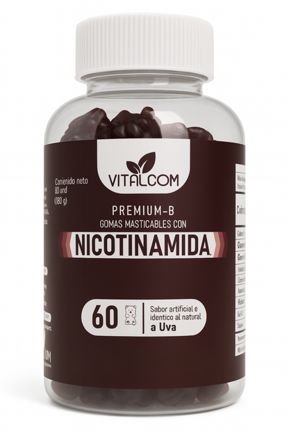 Gomitas de Nicotinamida –  Sabor Uva para Energía Celular y Bienestar General. Invima