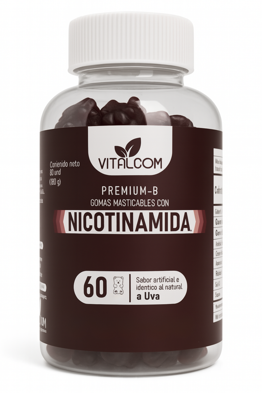 Gomitas de Nicotinamida –  Sabor Uva para Energía Celular y Bienestar General. Invima