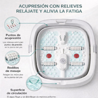 Hidromasajeador De Pies Plegable Con Rodillos Y Calor