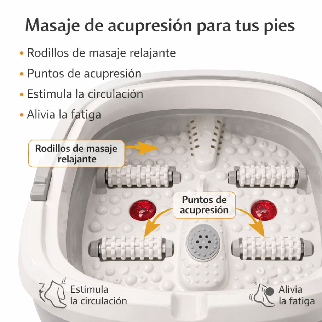 Hidromasajeador De Pies Plegable Con Rodillos Y Calor