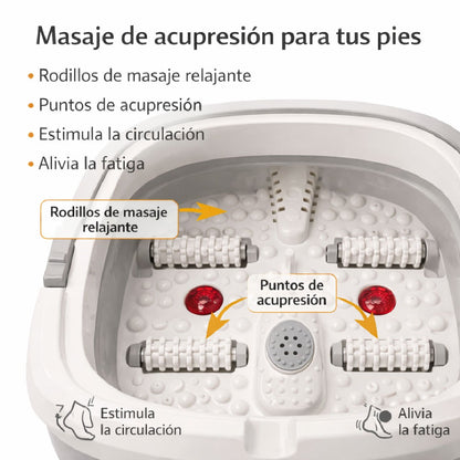 Hidromasajeador De Pies Plegable Con Rodillos Y Calor