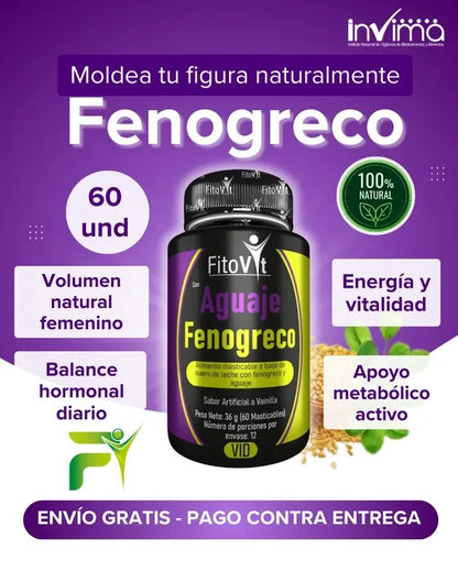 Aguaje Con Fenogreco, Magnesio Y Vitamina E.  INVIMA