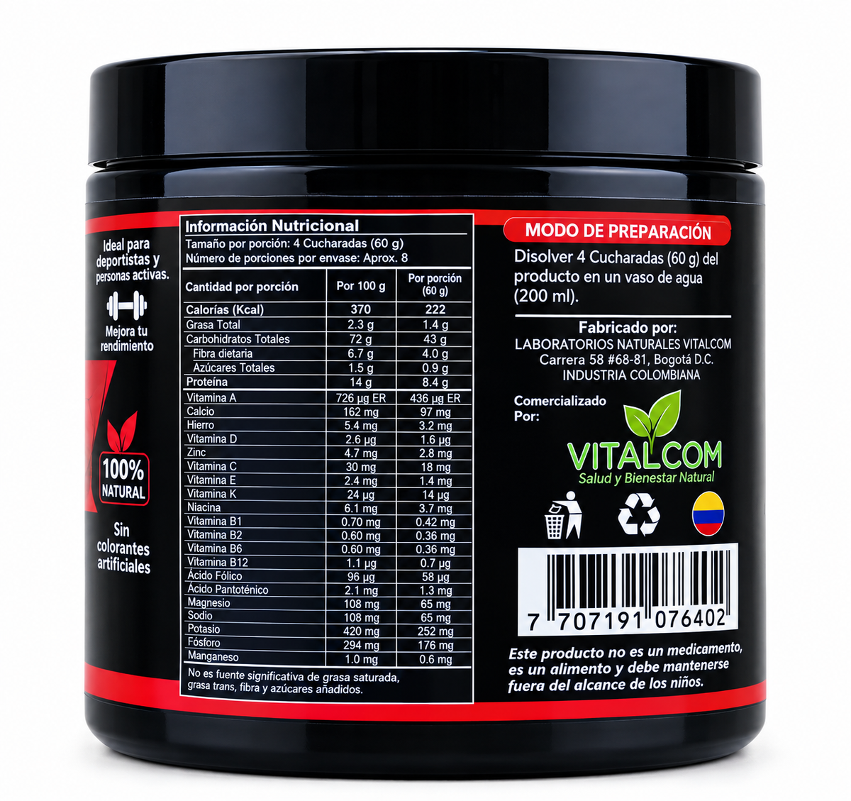 OSSTEOS-D – Alimento en Polvo con Colágeno Hidrolizado, Cúrcuma, Calcio y Zinc. Invima