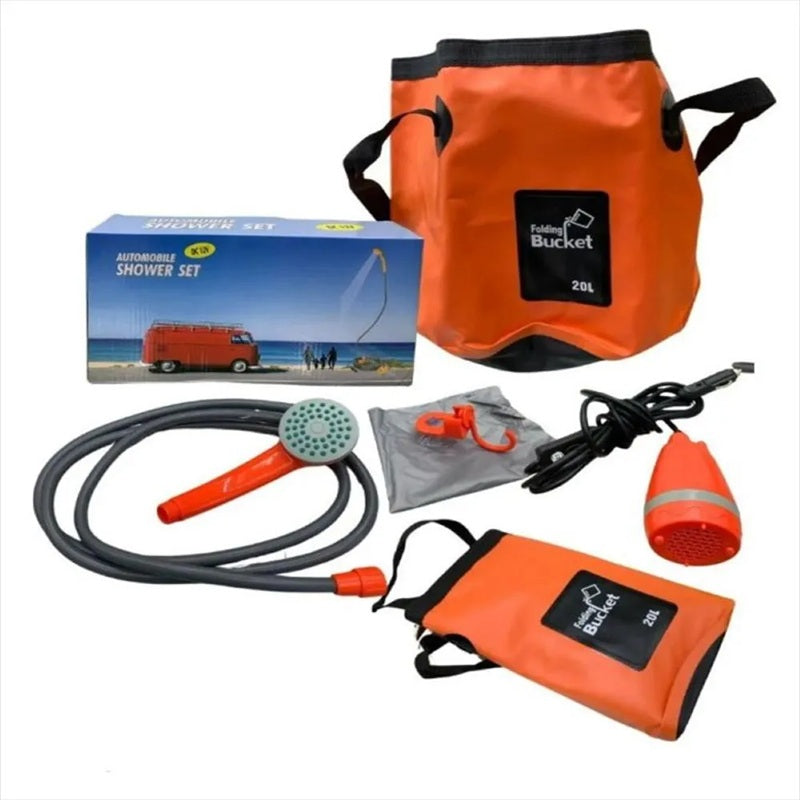 Ducha Portatil Con Balde Plegable 20l