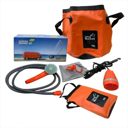 Ducha Portatil Con Balde Plegable 20l