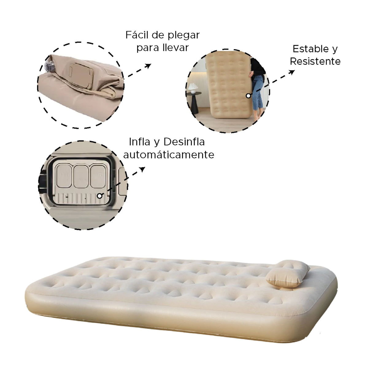 Colchon Inflable Automatico Recargable