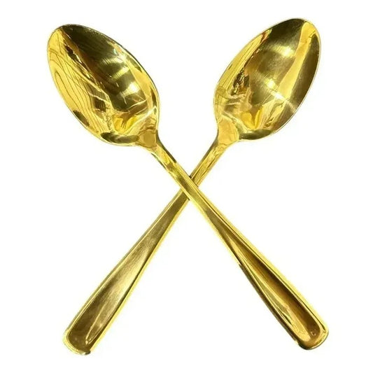 Paquete De Cucharas X 6 Doradas En Acero Inoxidable Resistente Cocina Elegante Uso Diario