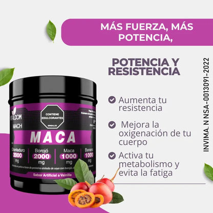 Maca En Polvo Con Borojó, Chontaduro y Banano. Invima