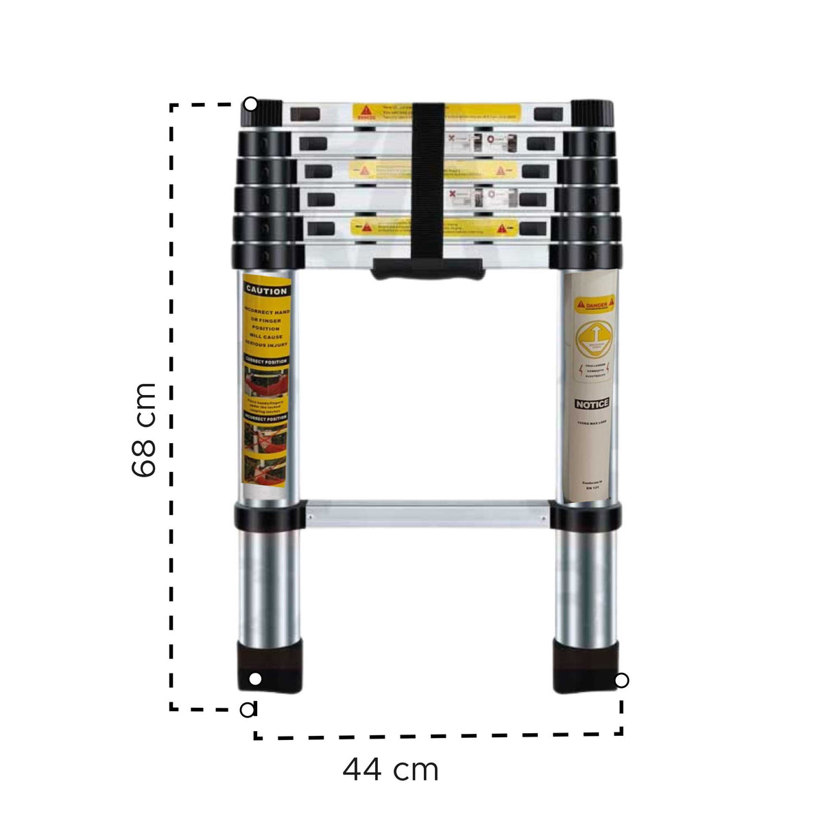 Escalera Plegable Portátil Multiusos Aluminio 150 Kg