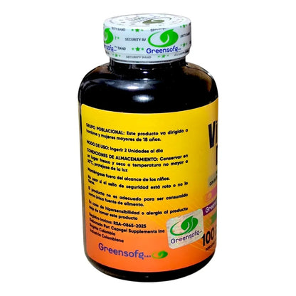 Vitamina D3 + K2 Greensofg Premium Line x 100 Unidades – Suplemento Masticable de Gelatina con Relleno Líquido. INVIMA