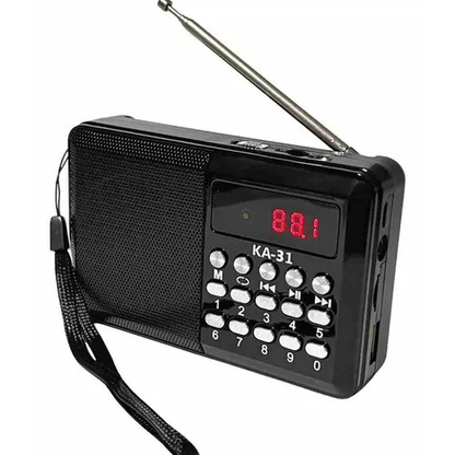 Radio bolsillo portátil FM, AM, USB, SD, batería recargable - Radio Dubai