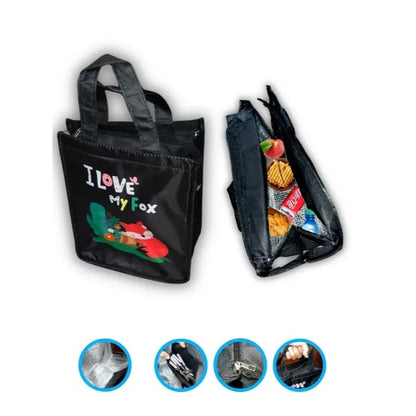 Bolso Térmico Aislante Bolsa Lonchera Impermeable Con Cierre Con Estampado