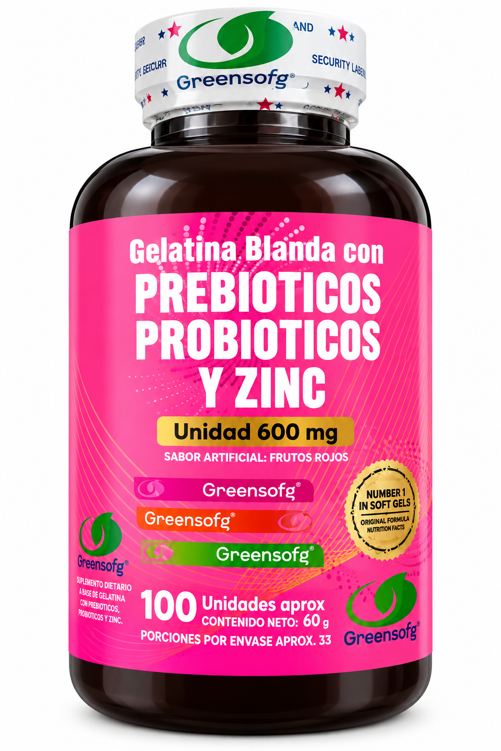 Gelatina Probiótica 3 en 1 con Zinc