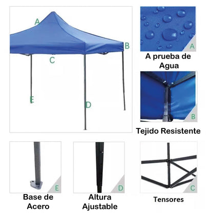 Toldo Carpa Plegable 2 X 2 Metros