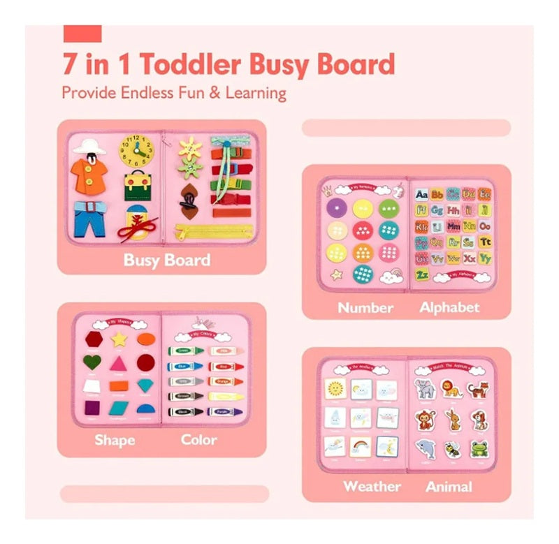 Tablero Sensorial 7 En 1 Para Niños