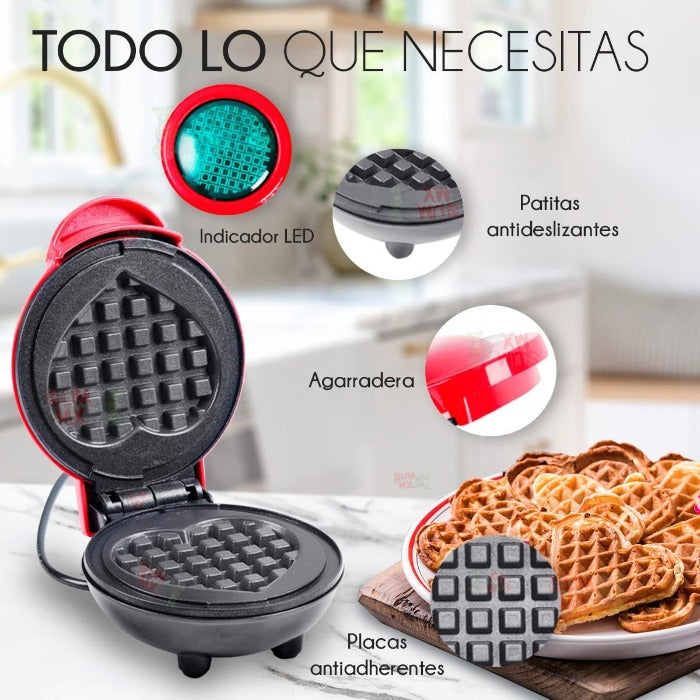 Mini Waflera Eléctrica En forma De Corazón