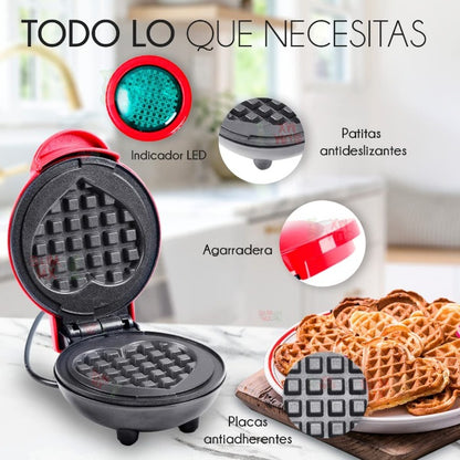 Mini Waflera Eléctrica En forma De Corazón